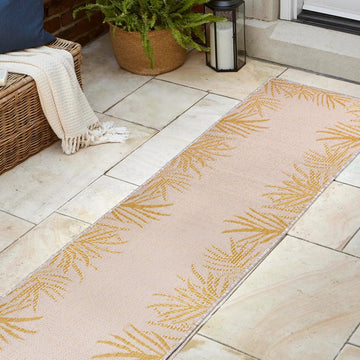 Isla Coastal Cottage Palm Frond Border Indoor/Outdoor Area Rug